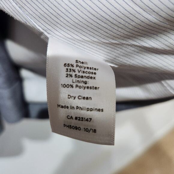 Talbots Womens Blue Tailored Sharkskin Blazer Bootcut Pants Suit Size 12/14 - Picture 4 of 16